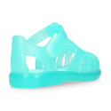 Classic style jelly shoes for the Beach and Pool with VELCRO strap closure.