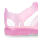 Classic style jelly shoes for the Beach and Pool with VELCRO strap closure.