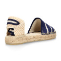 Stripes print Cotton canvas espadrilles shoes valenciana style.