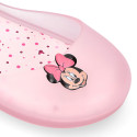 Jelly shoes ballet flat style with hook and loop strap and MINNIE design.