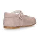 Soft suede leather Halter Mary Jane shoes in pastel colors.