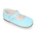 Soft suede leather Halter Mary Jane shoes in pastel colors.