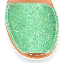 Extra soft LEATHER Menorquina sandals with rear strap and glitter design.