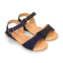 Suede leather Sandal shoes for toddler girl.