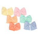 Bow for girl's hair in spring-summer colored fabric with clip.