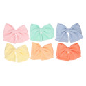 Bow for girl's hair in spring-summer colored fabric with clip.