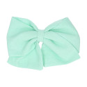 Bow for girl's hair in spring-summer colored fabric with clip.