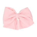 Bow for girl's hair in spring-summer colored fabric with clip.