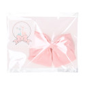 Bow for girl's hair in spring-summer colored fabric with clip.