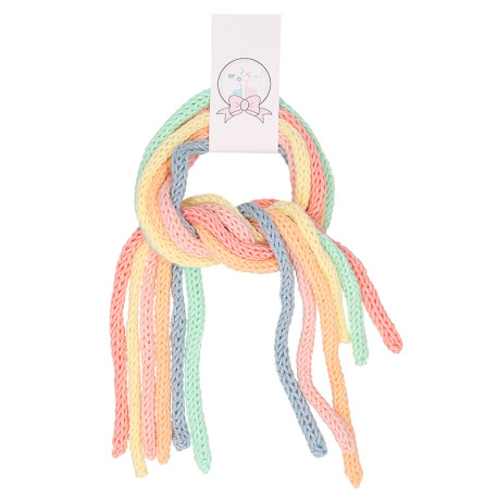 Pack de seis cordones para el pelo de niña en lana de colores de primavera verano.