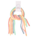 Pack of six spring-summer colored wool laces for girl's hair.