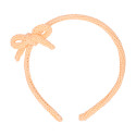 Headband for girl's hair with wool bow in spring summer colors.