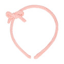 Headband for girl's hair with wool bow in spring summer colors.
