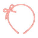 Headband for girl's hair with wool bow in spring summer colors.