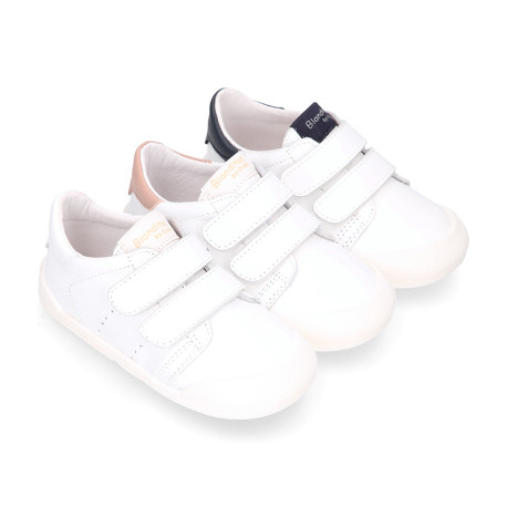 BLANDITOS kids school sneakers laceless in soft nappa leather.