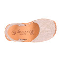 LINEN canvas Menorquina sandals with rear strap and flexible soles.