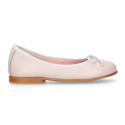 EXTRA SOFT goat skin leather ballet flat shoes with ribbon.