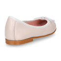 EXTRA SOFT goat skin leather ballet flat shoes with ribbon.