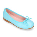 EXTRA SOFT goat skin leather ballet flat shoes with ribbon.