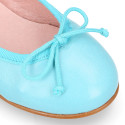 EXTRA SOFT goat skin leather ballet flat shoes with ribbon.