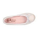 EXTRA SOFT goat skin leather ballet flat shoes with ribbon.