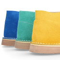 Classic Suede leather safari boots in spring colors.