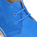 Classic Suede leather safari boots in spring colors.