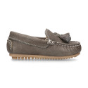 EXTRA SOFT nappa leather Moccasin shoes with tassels for little kids.