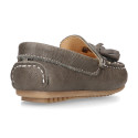 EXTRA SOFT nappa leather Moccasin shoes with tassels for little kids.