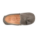 EXTRA SOFT nappa leather Moccasin shoes with tassels for little kids.