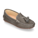 EXTRA SOFT nappa leather Moccasin shoes with tassels.