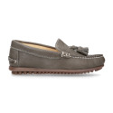 EXTRA SOFT nappa leather Moccasin shoes with tassels.