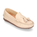 EXTRA SOFT nappa leather Moccasin shoes with tassels.