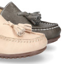 EXTRA SOFT nappa leather Moccasin shoes with tassels.