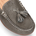 EXTRA SOFT nappa leather Moccasin shoes with tassels.