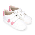 Okaa Flex school Kids Sneaker shoes with side straps design. RESPECTFUL model.