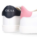 Okaa Flex school Kids Sneaker shoes with side straps design. RESPECTFUL model.