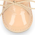 Botita Safari bebé osito con suela SUPER FLEXIBLE en piel charol colores dulces.