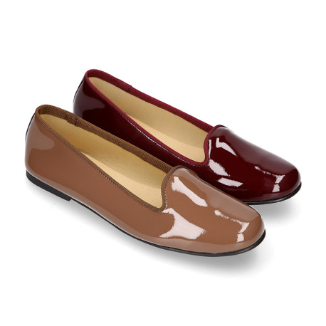 New patent leather ballet shoes slipper style.