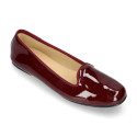 New patent leather ballet shoes slipper style.