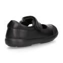 School Washable Nappa leather Mary Jane shoes laceless with reinforced toe cap.