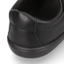 School Washable Nappa leather Mary Jane shoes laceless with reinforced toe cap.