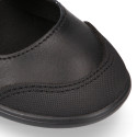 School Washable Nappa leather Mary Jane shoes laceless with reinforced toe cap.