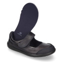 School Washable Nappa leather Mary Jane shoes laceless with reinforced toe cap.