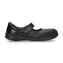 School Washable Nappa leather Mary Jane shoes laceless with reinforced toe cap.