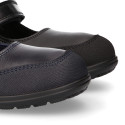 School Washable Nappa leather Mary Jane shoes laceless with reinforced toe cap.