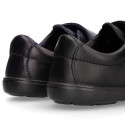 School Washable Nappa leather kids Oxford shoes laceless.