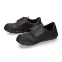 School Washable Nappa leather kids Oxford shoes laceless.