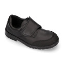 School Washable Nappa leather kids Oxford shoes laceless.