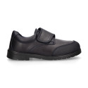 School Washable Nappa leather kids Oxford shoes laceless.